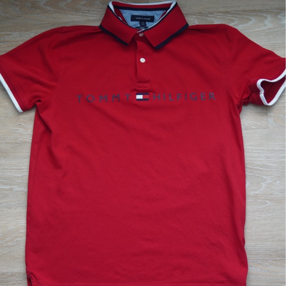 Tommy Hilfiger Logo Polo Shirt Large - Picture 1 of 3